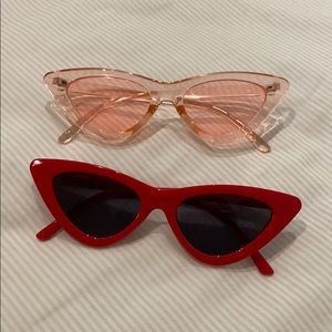 NEW (bundle) cat eye sunglasses pink & red